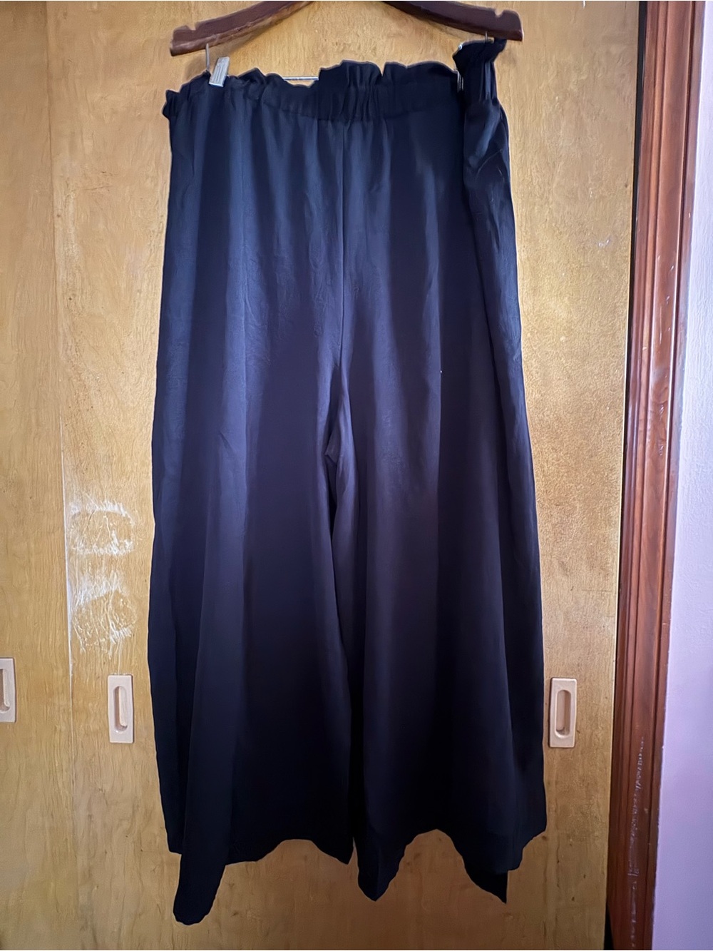 Simplee Apparel Black Wide-Leg Maxi Skirt with Tie Waist - Picture 5 of 8